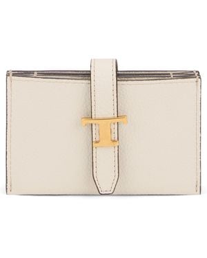 Tod's Elegant Leather Wallet With Double Compartment And Hologram Closure - Multicolour