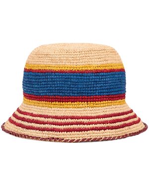 Rabanne Cappello modello bucket in rafia - Blu