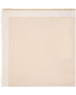 Gucci Scialle in lana e seta GG - Neutro