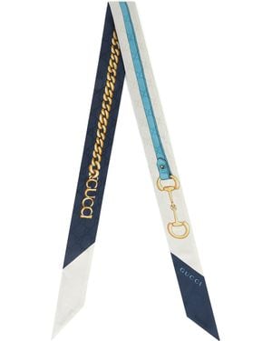 Gucci Nastro in Twill di seta - Blu