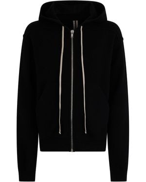 Rick Owens Hooded Sweatshirt With Zipper - Black
