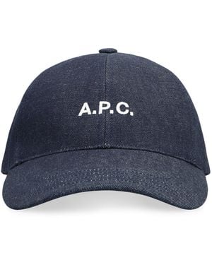 A.P.C. Charlie Logo Baseball Cap - Blue