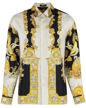 Versace Printed Silk Shirt - Yellow