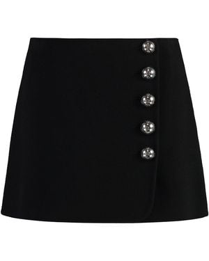 PUCCI Chic Wool Mini Skirt With Embellished Buttons - Black