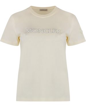 Moncler Logo Cotton T-Shirt - White