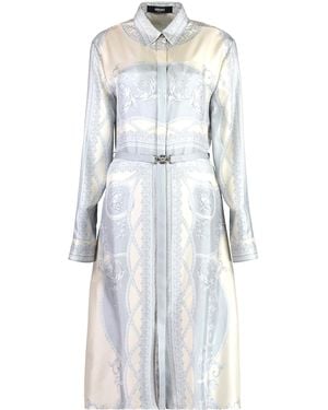 Versace Silk Blouse 'The Cut Of The Gods - Blue