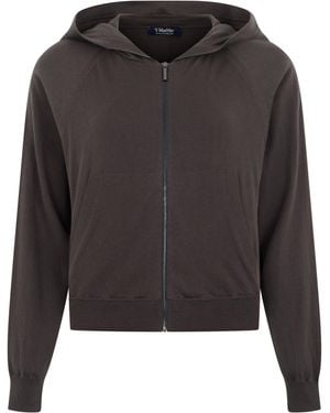 Max Mara Felpa con cappuccio e zip - Grigio