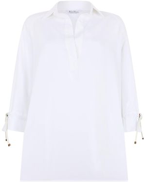 Max Mara Blouse With Decorative Ties - White