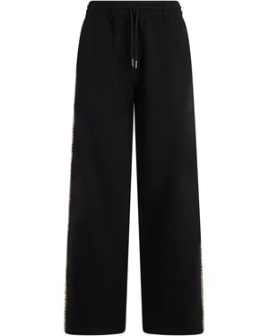 Burberry Pantaloni con finitura check - Nero