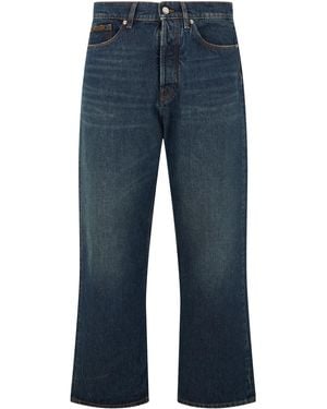 Moncler Straight Leg Jeans - Blue