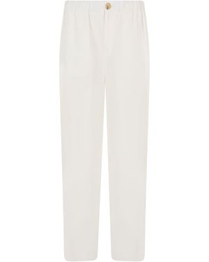 Vince Wide-Leg Trousers With Elastic Waistband - White