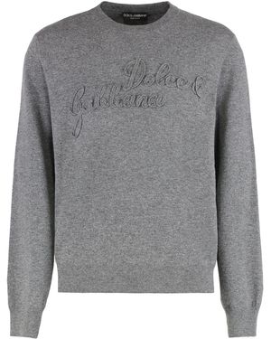 Dolce & Gabbana Virgin Wool Crew-Neck Sweater - Gray