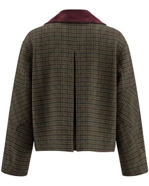Ganni Giacca in twill di misto lana - Marrone