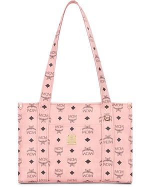 MCM Borsa Tote con loghi - Rosa