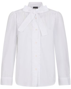 R13 Shirt With Collar And Tie - White