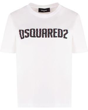 DSquared² T-shirt in cotone con logo - Bianco