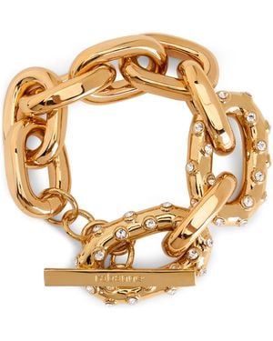Rabanne Bracciale XL Link con strass - Metallizzato