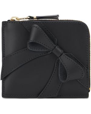 Comme des Garçons Leather Wallet With Bow - Black