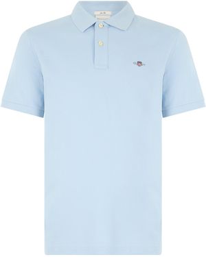 GANT Short-Sleeve Polo With Logo - Blue
