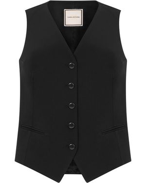 0205 Tagliatore Gilet con bottoni - Nero