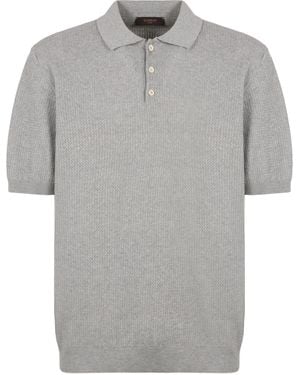 Slowear Cotton Knit Polo - Grey