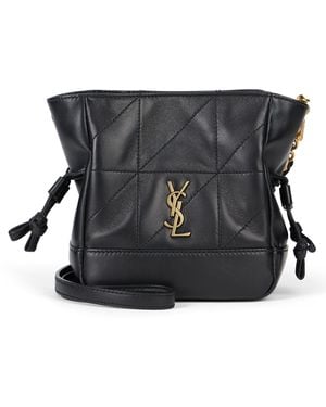 Saint Laurent Borsa a secchiello Jamie mini in pelle - Nero