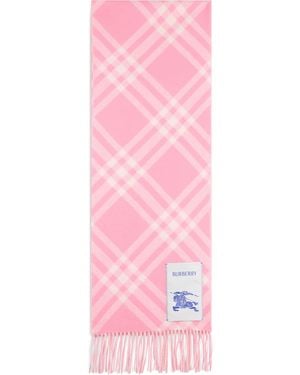 Burberry Tartan Cashmere Scarf - Pink
