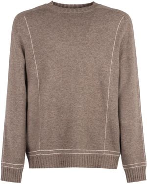 Giorgio Armani Wool And Cashmere Jumper Virgin Sweatshirts - Brown
