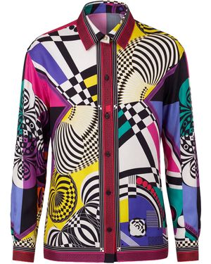 Versace Camicia in seta stampata - Blu