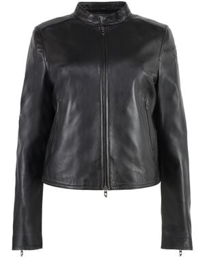 DIESEL L-Ayla Leather Biker Jacket - Black