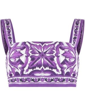 Dolce & Gabbana Cotton Poplin Top - Purple