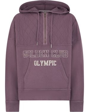 Golden Goose Hoodie With Half Zip Cotton Jumpers - Purple