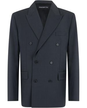 Department 5 Double-Breasted Blazer - Blue