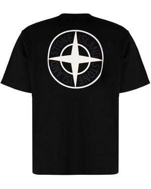 Stone Island Cotton Crew-Neck T-Shirt - Black