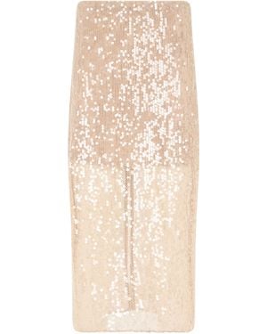Veronica Beard Midi Skirt With Sequins - Natural