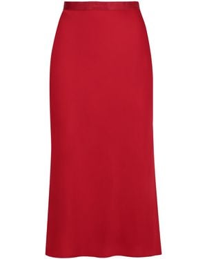 Calvin Klein A-Line Midi Skirt - Red