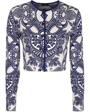 Etro Jacquard Knit Cardigan - Blue