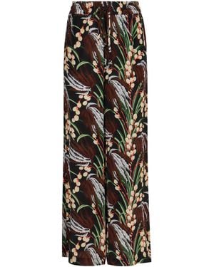 P.A.R.O.S.H. Printed High-Rise Pants - Black