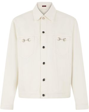Gucci Denim Jacket With Clamps - White