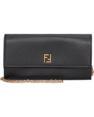 Fendi Continental Pouch With Shoulder Strap - Gray