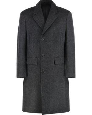 Prada Cappotto monopetto in lana - Nero