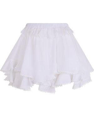LES FILLES D'EVA Mini Skirt With Elastic Waistband - White