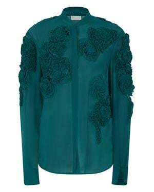 Dries Van Noten Shirt With Floral Embroidery - Green