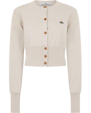 Vivienne Westwood Cardigan Bea Cropped Wool-Silk Cardigans - Natural