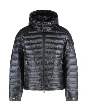 Moncler Short Down Jacket Lauros With Hood - Black