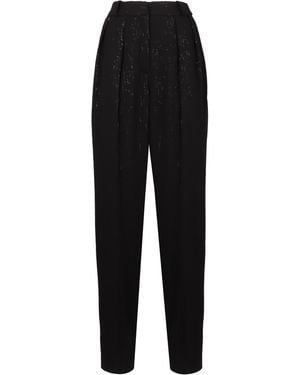 The Mannei Terras Silk Trousers - Black