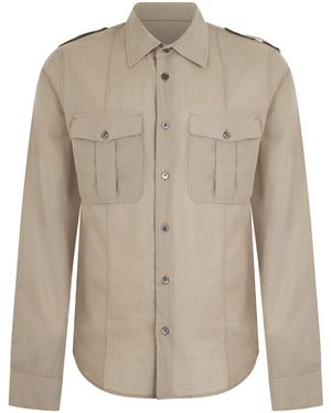 Our Legacy Cotton Gauze Checked Shirt - Natural