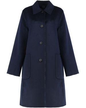 Tory Burch Cappotto in lana reversibile - Blu