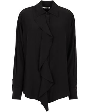 Victoria Beckham Ruffled Silk Blouse - Black
