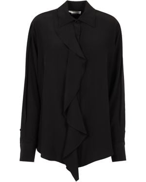 Victoria Beckham Ruffled Silk Blouse - Black